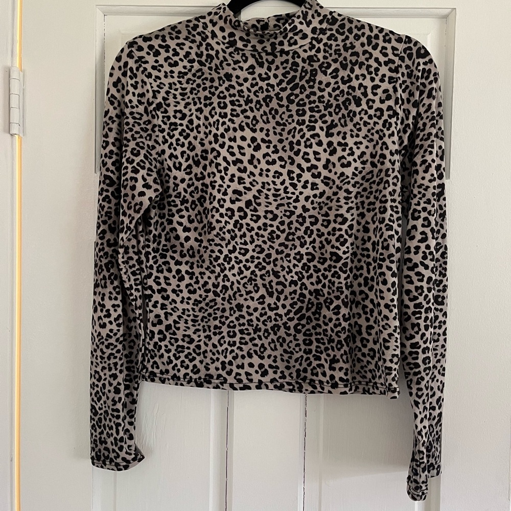 Y2K Animal Leopard Print Long Sleeve Top
